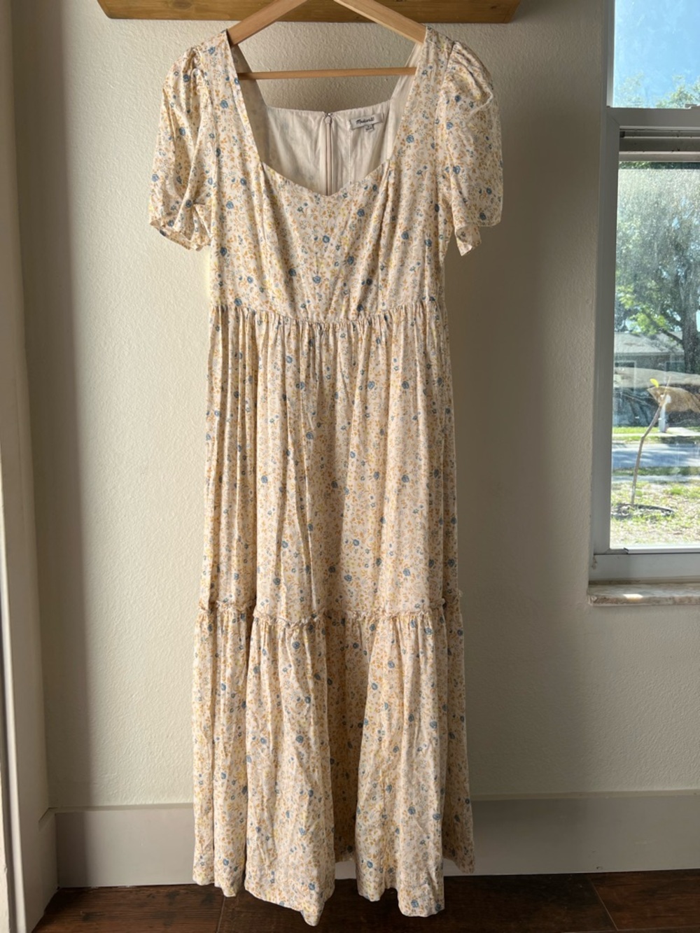 Madewell Cream Floral Maxi Dress